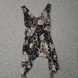 Vintage Y2K Kona Floral Paisley Mesh Babydoll Tunic Top Size L Fairycore‎